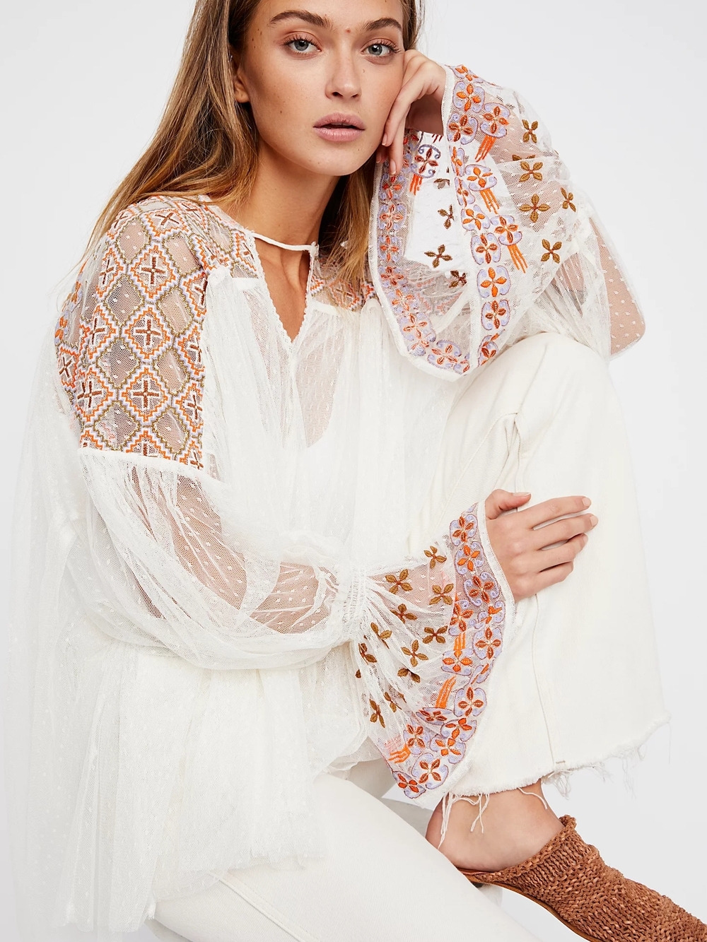Free People Joyride Top Ivory Combo